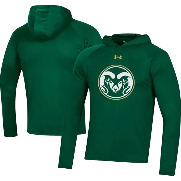 Мужская зеленая толстовка с длинным рукавом и логотипом школы Colorado State Rams School реглан, футболка для выступлений Under Armour