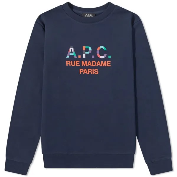 Толстовка A.P.C. Achille Colour Block Logo Crew Sweat