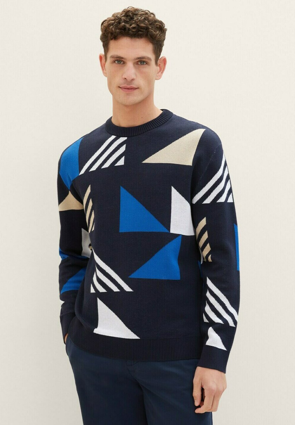 Вязаный свитер TOM TAILOR, цвет multi color triangle design