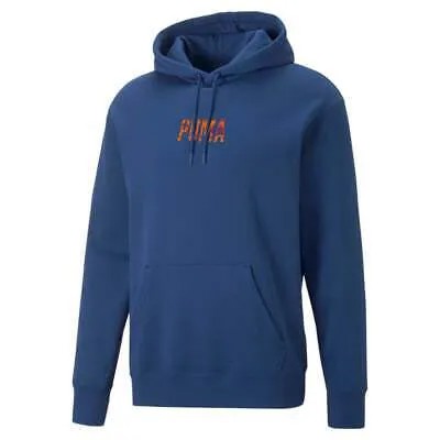 Мужская синяя повседневная верхняя одежда Puma Swxp Graphic Pullover Hoodie 53730716