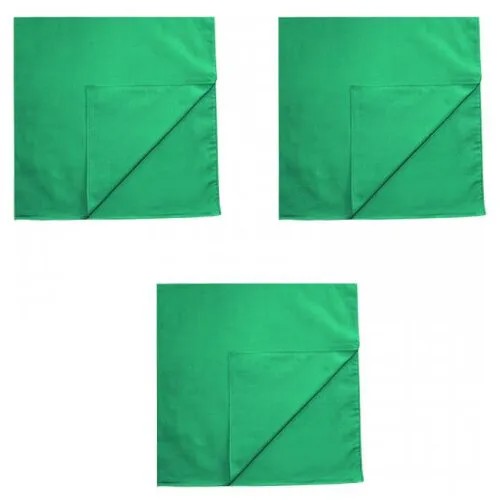 Банданы однотонные, цвет зеленый, 55 х 55 см (Набор 3 шт.)