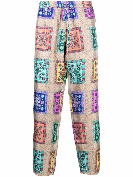 Pierre-Louis Mascia шелковые брюки с геометричным принтом