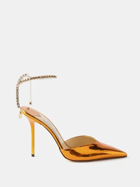 Туфли saeda 100 из зеркальной кожи Jimmy Choo, коричневый