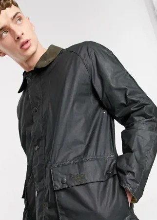 Шалфейно-зеленая вощеная куртка Barbour Beacon Morgan-Черный цвет