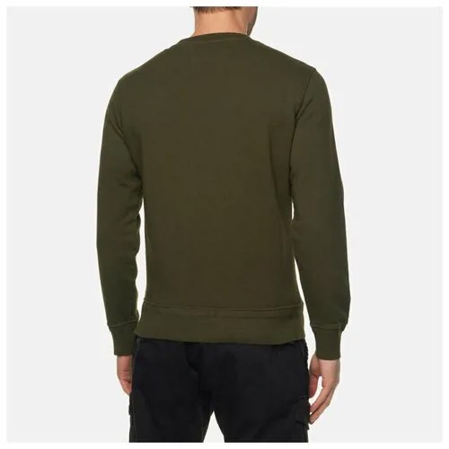 Мужская толстовка C.P. Company Cotton Fleece Logo Garment Dyed оливковый, Размер M