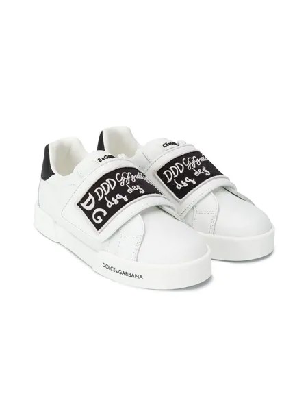 Dolce & Gabbana Kids кроссовки на липучках с логотипом