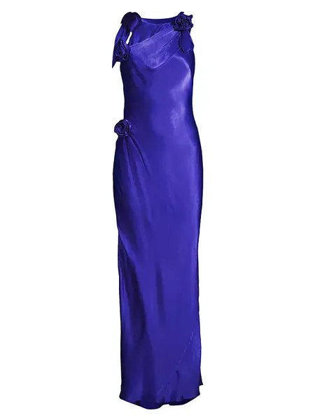 Платье макси Reese из металлизированной тафты Bardot, цвет cobalt