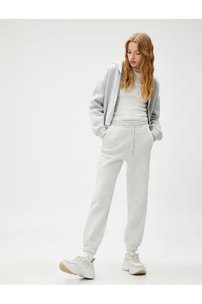 Спортивные брюки Jogger с эластичным поясом и карманами Koton, серый