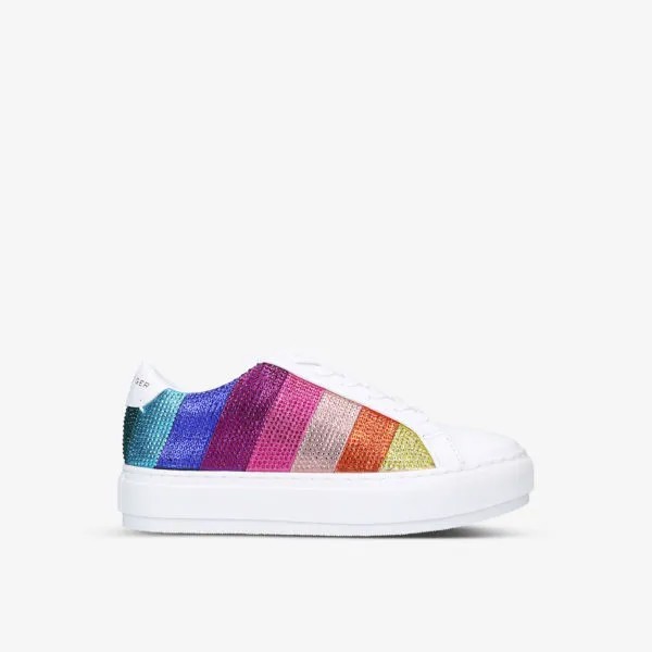 Низкие кожаные кроссовки Laney, украшенные кристаллами Kurt Geiger London, мультиколор