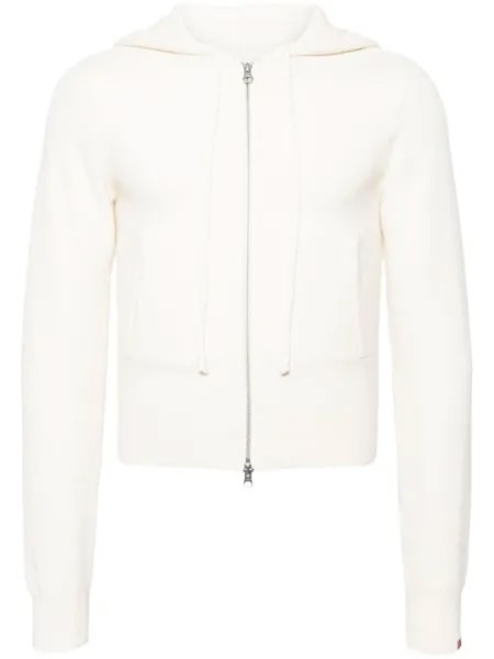Extreme cashmere zip-up cashmere-blend hoodie, нейтральный цвет