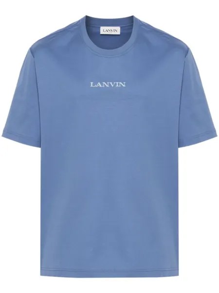 Lanvin футболка с вышитым логотипом, синий