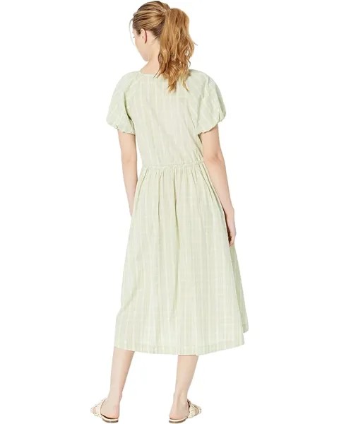 Платье Madewell Plaid Tie-Waist Midi Dress, цвет Faded Seagrass