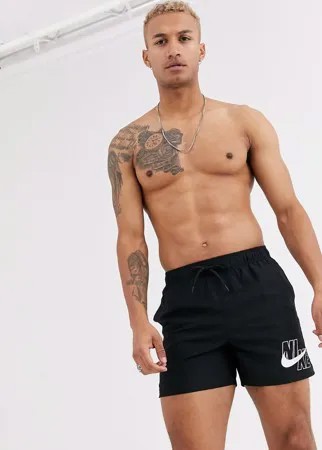 Черные шорты для плавания с большим логотипом Nike Swim-Черный