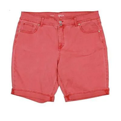 Красные женские эластичные джинсовые шорты-бермуды Style - Co. с манжетами размера плюс 18 BHFO 5599