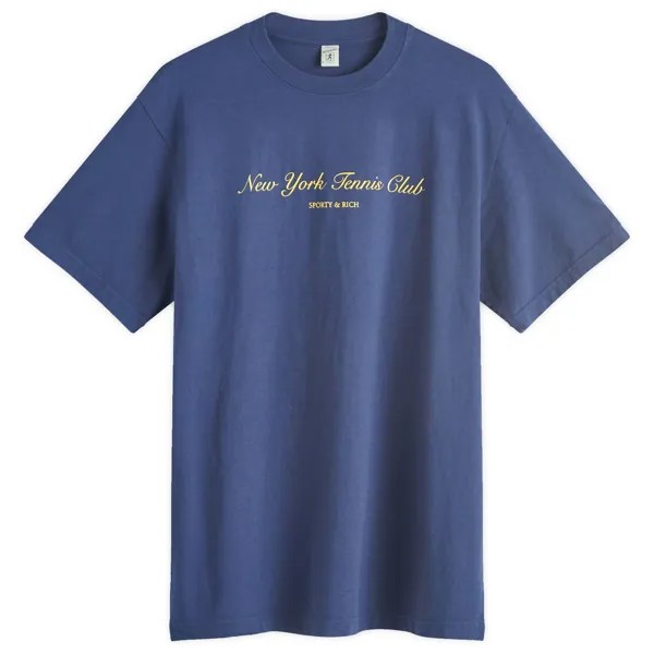 Футболка Sporty & Rich Ny Tennis Club T-Shirt, цвет Navy & Gold