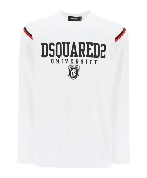 Футболка с длинными рукавами и логотипом Varsity Dsquared2, белый