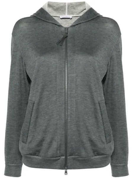 Brunello Cucinelli худи с декором Monili, серый