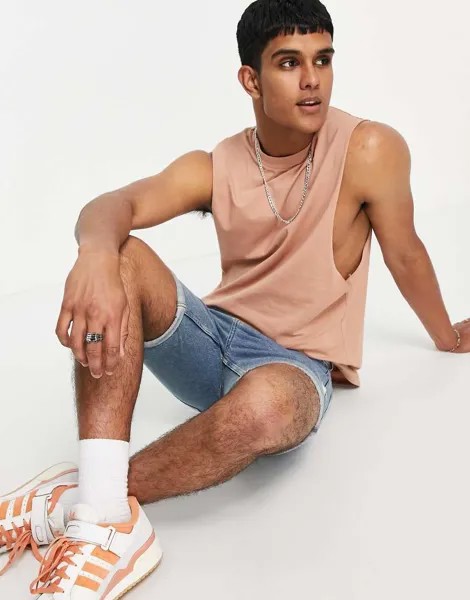Свободная коричневая майка ASOS DESIGN-Коричневый цвет