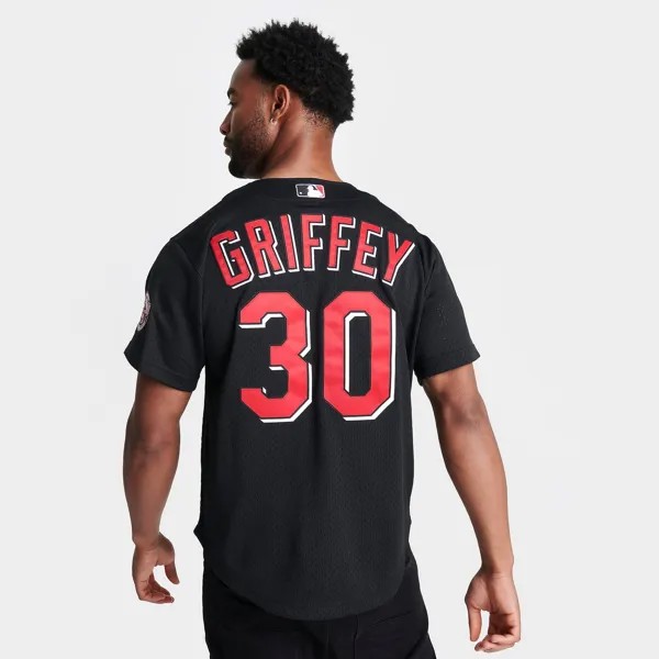 Мужская бейсбольная майка с пуговицами спереди Mitchell & Ness Cincinnati Reds MLB Кена Гриффи-младшего 2000 года, черный