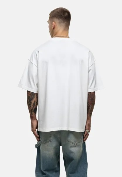 Принт на футболке OVERSIZED OFF WHITE DISTRICT T-SHIRT Good For Nothing, кремовый