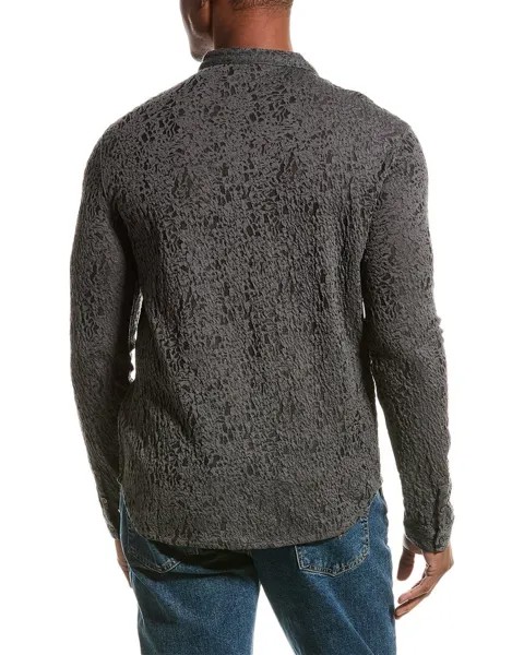 Рубашка стандартного кроя из смесовой шерсти John Varvatos Glenn, серый
