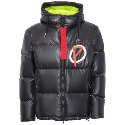 Куртка Peuterey, демисезон/зима, силуэт прямой, карманы, капюшон, размер 52, зеленый