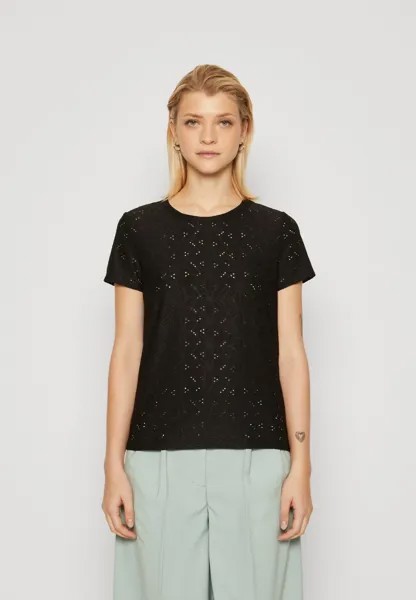 Футболка с принтом Eyelet GAP, цвет true black