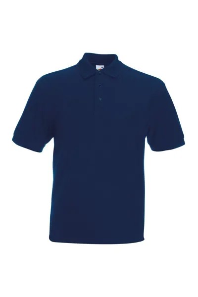Рубашка поло с короткими рукавами из тяжелого пике 65/35 Fruit of the Loom, темно-синий