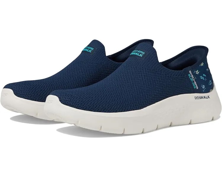 Кроссовки SKECHERS Go Walk Flex Sunset Rose Hands Free Slip-Ins, цвет Navy/Turquoise