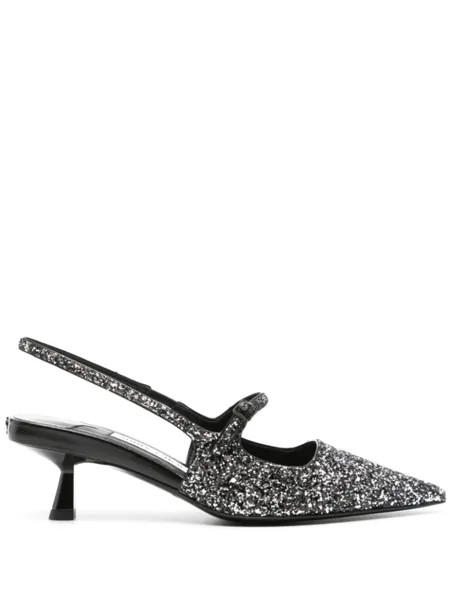 Jimmy Choo блестящие мюли Didi 45 мм, черный