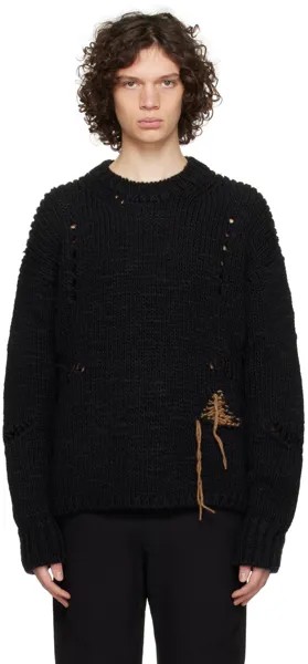 Черный свитер с круглым вырезом ROA