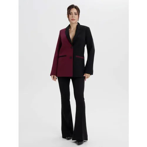 Пиджак SMIRNAYA, размер S/M, бордовый, черный