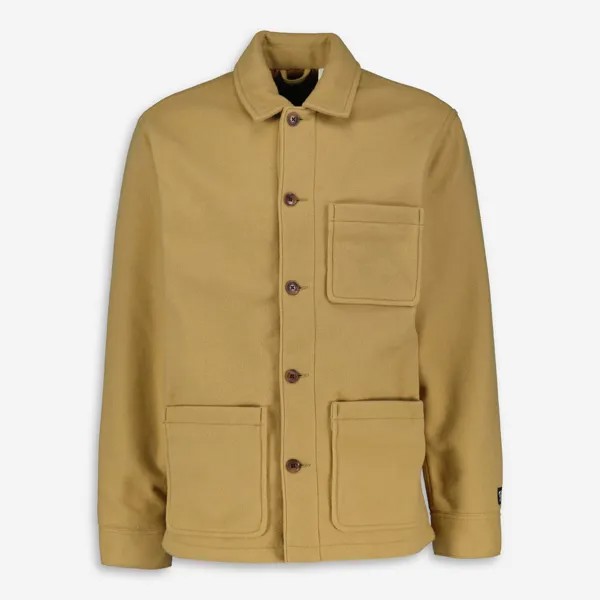 Пальто цвета ириски из ткани, напоминающей шерсть Levis
