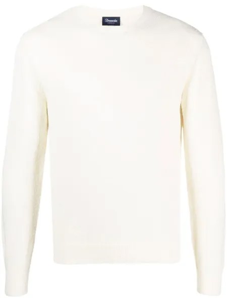 Drumohr crew-neck long-sleeve jumper, белый
