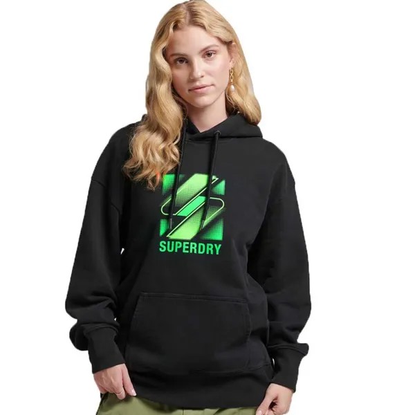 Худи Superdry Code Halftone S Logo Os, черный