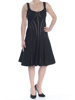NANETTE LEPORE Женское черное вечернее платье до колена без рукавов + расклешенное платье 0