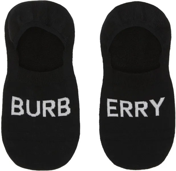 Черные невидимые носки в рубчик Burberry