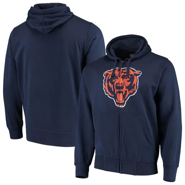 Мужская толстовка с молнией во всю длину и логотипом G-III Sports by Carl Banks Navy Chicago Bears Primary Logo Starter