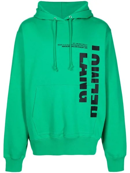 Helmut Lang logo-print pullover hoodie