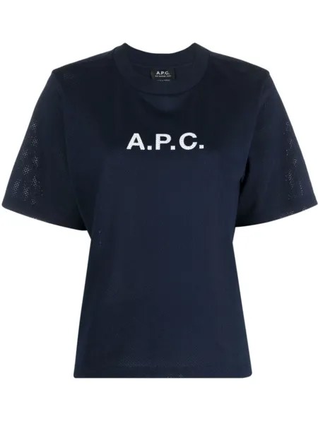A.P.C. футболка с логотипом, синий