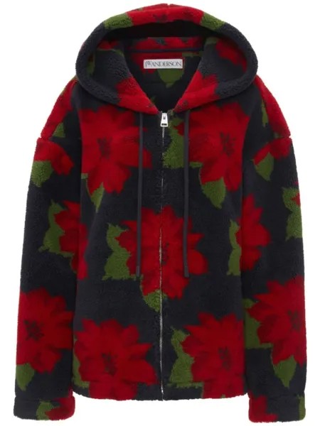 JW Anderson куртка из шерпы с капюшоном, синий