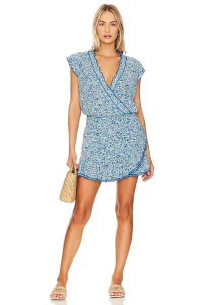 Платье мини Poupette St Barth Estelle, цвет BLUE MAYFLOWER
