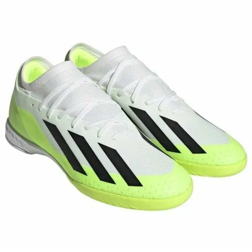 Бутсы adidas, размер 12 UK, белый/черный/светло-зеленый