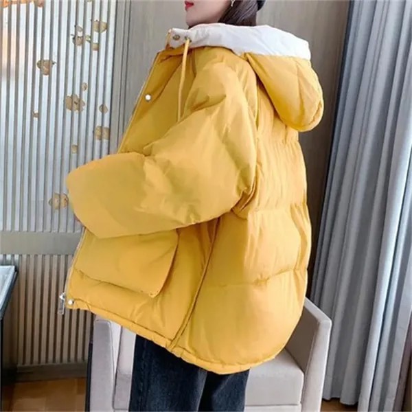 2022 Новая зимняя куртка Parka Женская одежда Короткая свободная женская пуховая мягкая куртка утолщенный капюшон зимнее женское пальто