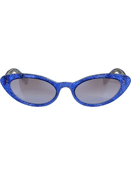 Miu Miu Eyewear солнцезащитные очки в оправе 'кошачий глаз' с блестками