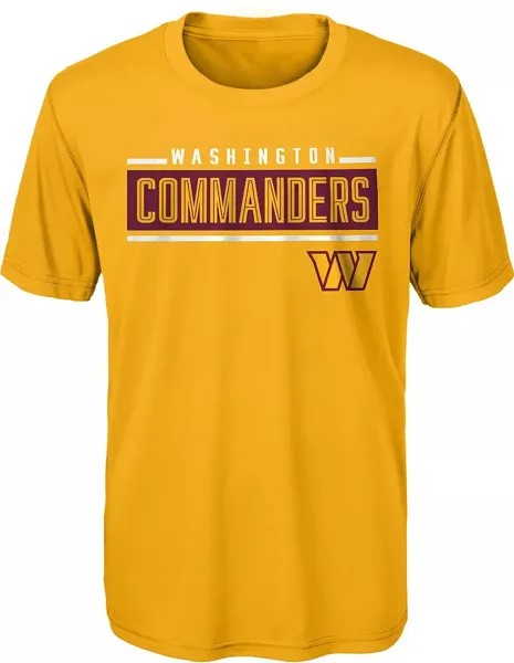 Nfl Team Apparel Молодежная золотистая футболка Washington Commanders Amped Up