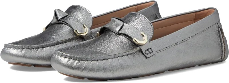 Лоферы Cole Haan Evelyn Bow Driver, цвет Pewter Metallic