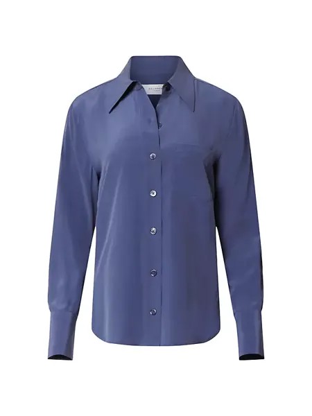 Шелковая блузка Quinne с воротником Equipment, синий