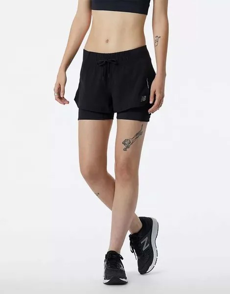 Черные шорты для бега New Balance Impact