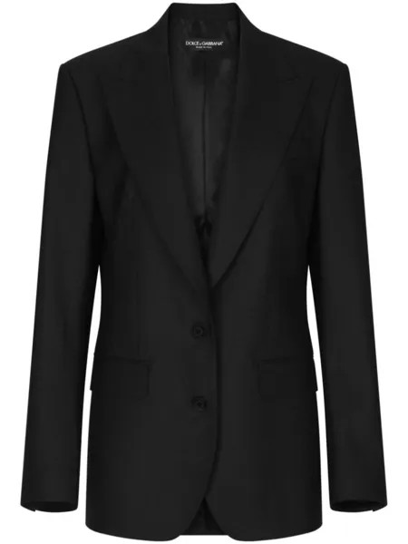 Dolce & Gabbana однобортный пиджак из вирджинской шерсти, черный